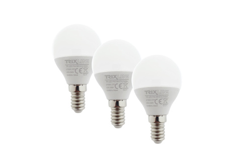 LED bulb Trixline 6W P45 E14 warm white 3 PACK