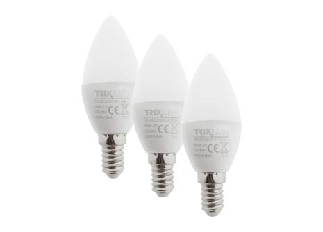 LED bulb Trixline 6W C35 E14 cold white 3 PACK