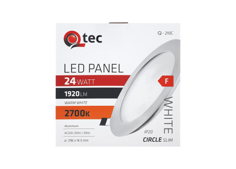 LED panel Qtec Q-210C 24W, circular built-in 2700K