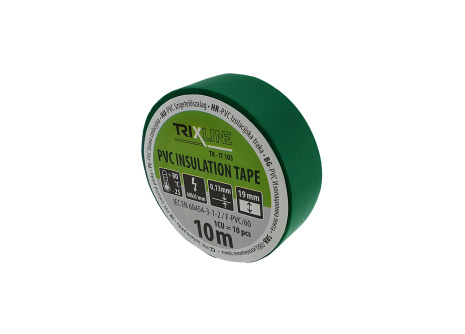 PVC insulating tape TR-IT 103 10m, 0.13mm green TRIXLINE