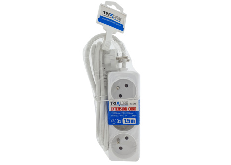 Extension lead 3 sockets, 1.5m, TR 331 F TRIXLINE