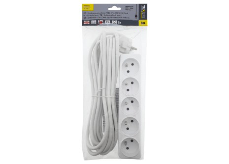 Extension cable 5 sockets, 5m, TR 716 F