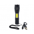 Handheld USB rechargeable LED flashlight with zoom TR 370