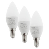 LED bulb Trixline 6W C35 E14 warm white 3 PACK