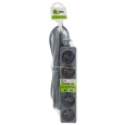 Extension cable gray 5 sockets, 3m, Q-399F QTEC