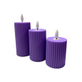 HD-140 LED candle - purple 5.5x10cm HOME DECOR set of 3 pcs HD-140 LED candle - purple 5.5x10cm HOME DECOR set of 3 pcs