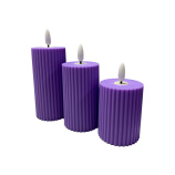 HD-140 LED candle - purple 5.5x10cm HOME DECOR set of 3 pcs