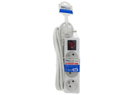 Extension lead 3 sockets with switch, 3m, TR 307 F TRIXLINE