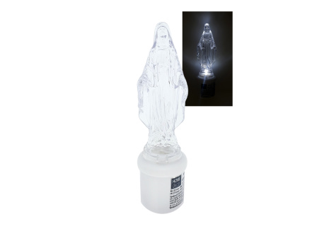 HD-135 LED Virgin Mary candle - white flickering flame HOME DECOR