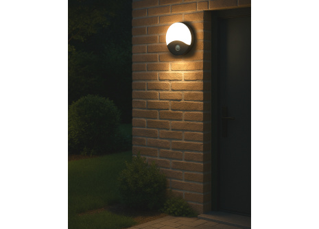 Q-19AD LED Wall, Sensor, Round Light - Black 18W/1260lm/4000K QTEC Q-19AD LED Wall, Sensor, Round Light - Black 18W/1260lm/4000K QTEC