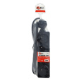 Extension cord black 4 sockets, 2m, Q-352F QTEC