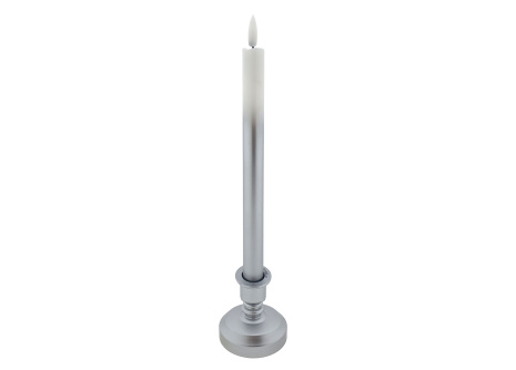 Long LED candle - white-silver HOME DECOR HD-119SS