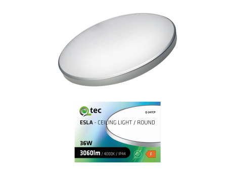 LED ceiling light ESLA Q-247CP 36W 3060lm 4000K ø45cm/circular silver QTEC