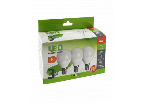 LED bulb Trixline 6W P45 E14 neutral white 3 PACK