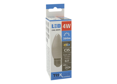 LED bulb Trixline 4W E27 C35 daylight