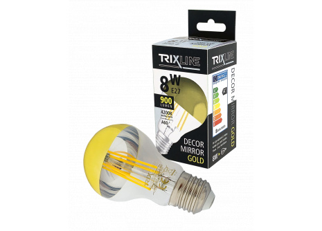 LED bulb Trixline DECOR MIRROR A60, 8W GOLD