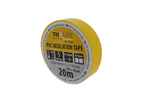 PVC insulating tape TR-IT 204 20m, 0.13mm yellow TRIXLINE