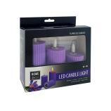 HD-140 LED candle - purple 5.5x10cm HOME DECOR set of 3 pcs