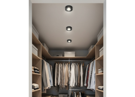 Q-13DL LED ceiling light 5W - black, circular - QTEC