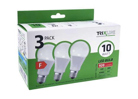LED bulb 10W A60 E27 neutral white 3 PACK