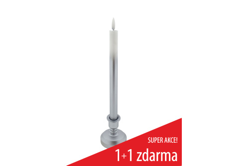 Long LED candle - white-silver HOME DECOR HD-119SS