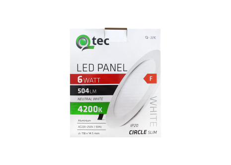 LED panel Qtec Q-221C 6W, circular built-in 4200K