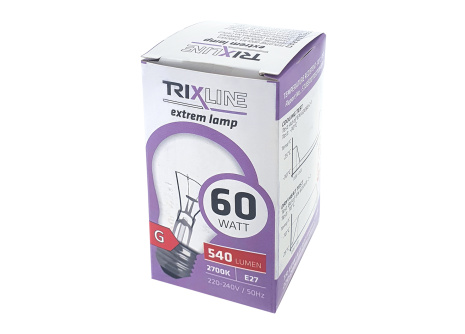 Heat-resistant bulb Trixline 60W, A55, E27, 2700K