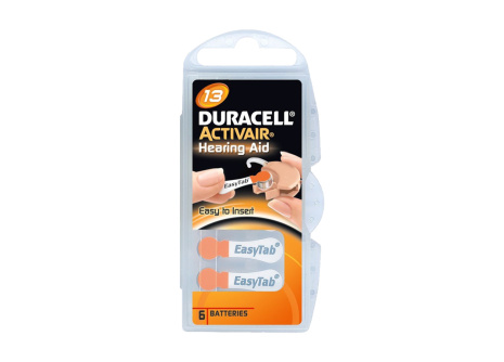 Duracell DA13 PR48 batteries for hearing aids 6 pcs