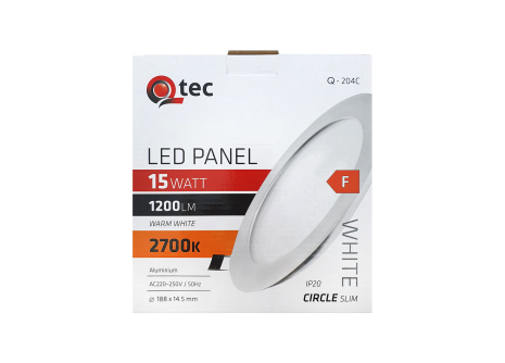 LED panel Qtec Q-204C 15W, circular built-in 2700K
