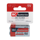BC 6F22 Extra Power Zinc chloride 9V/1pc
