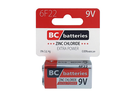 BC 6F22 Extra Power Zinc chloride 9V/1pc